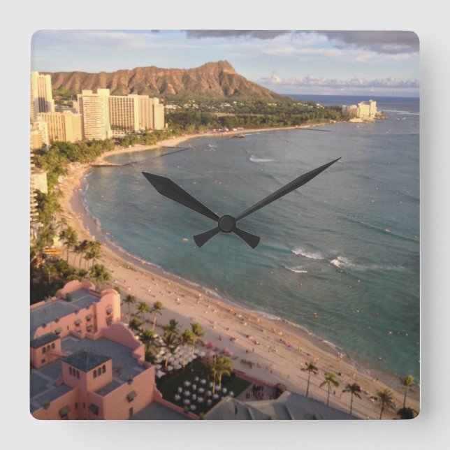 Horloge Carrée Diamond Head, Waikiki Beach, Hawaii (Recto)