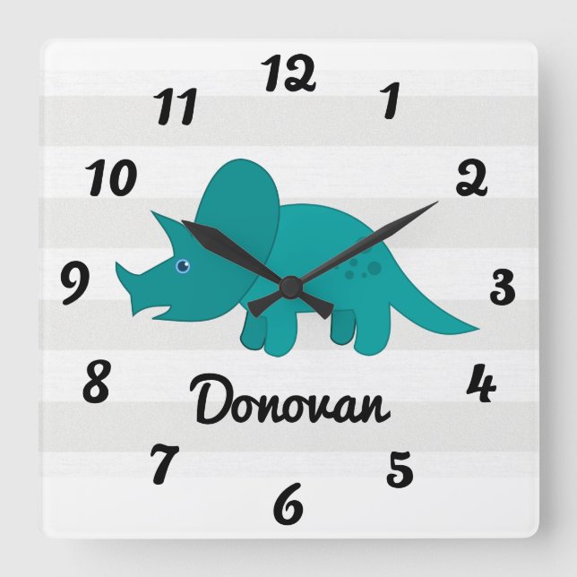 Horloge Carrée Dinosaure (Recto)