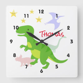 Horloge Carrée Dinosaure TRex