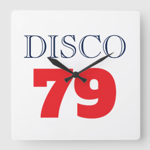 Horloge Carrée Disco 79 Musique Divertissement Pop Art Rétro