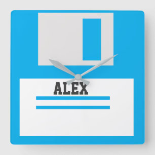 Horloge Carrée Disques de disquettes de 3,5 pouces avec Étiquett