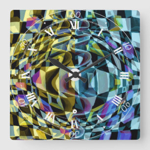 Horloge Carrée Distorsion d'illusion optique Abstraite dynamique