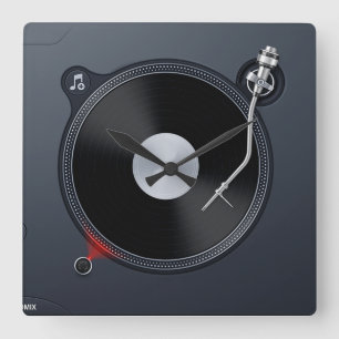 Horloge Carrée DJ turntable Wall Clock