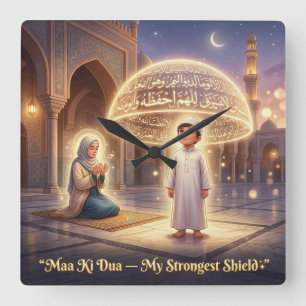 Horloge Carrée Dôme de Protection Maa Ki Dua   Fête islamique des