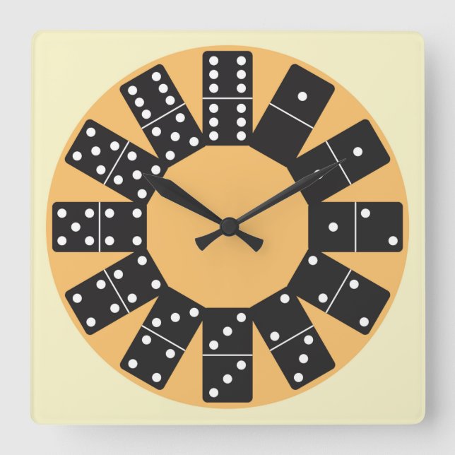Horloge Carrée Domino amusant (Recto)