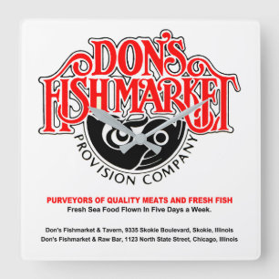 Horloge Carrée Don's Fishmarket, Skokie, Chicago, IL
