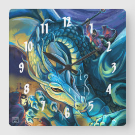 Horloge Carrée Dragon Rider et Sorcerer