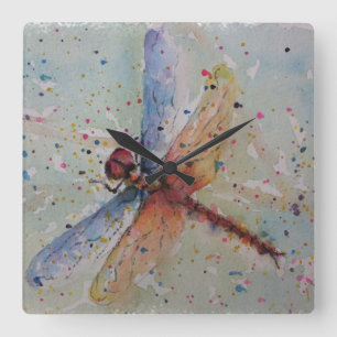 HORLOGE CARRÉE DRAGONFLY DU COLORFUL