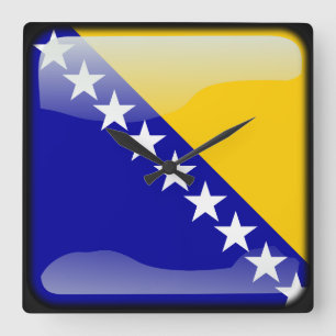 Horloge Carrée Drapeau de Bosnie-Herzégovine