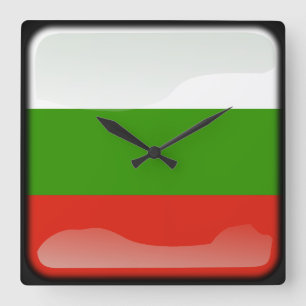Horloge Carrée Drapeau de Bulgarie