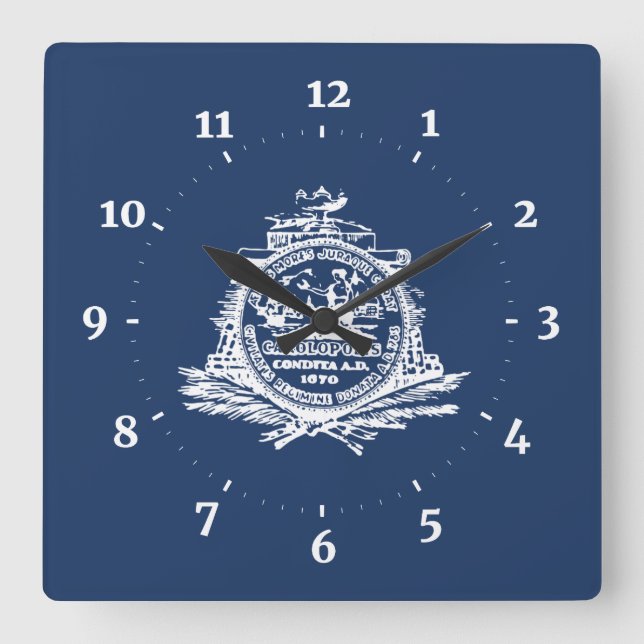 Horloge Carrée Drapeau de Charleston, Caroline du Sud Carré Wall  (Recto)