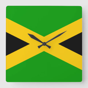 Horloge Carrée Drapeau de la Jamaïque