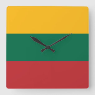 Horloge Carrée Drapeau de la Lituanie