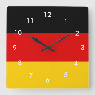 Horloge Carrée Drapeau de l'Allemagne