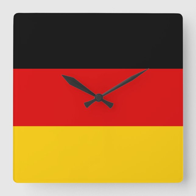 Horloge Carrée Drapeau de l'Allemagne - Deutschland (Recto)
