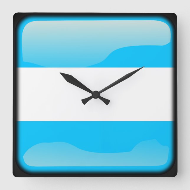 Horloge Carrée Drapeau de l'Argentine (Recto)