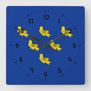 Horloge Carrée Drapeau de l'horloge murale du Carré Sussex