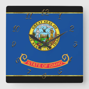 Horloge Carrée Drapeau de l'Idaho