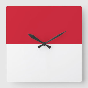 Horloge Carrée Drapeau de l'Indonésie