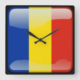Horloge Carrée Drapeau de Moldavie