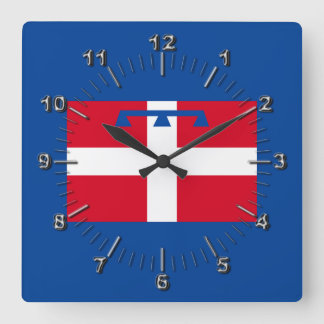 Horloge Carrée Drapeau de Piemonte (Italie)