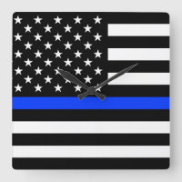 Drapeau de police de la ligne bleue mince