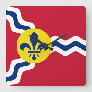 Horloge Carrée Drapeau de Saint-Louis, Missouri