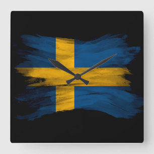 Horloge Carrée Drapeau de Suède bracelet, drapeau national