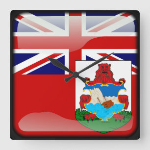 Horloge Carrée Drapeau des Bermudes