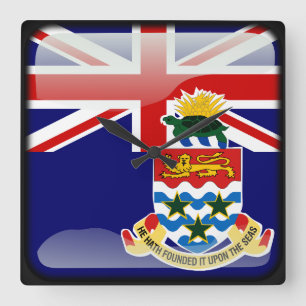 Horloge Carrée Drapeau des îles Caïmans