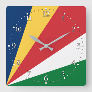Horloge Carrée Drapeau des Seychelles