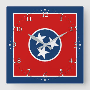 Horloge Carrée Drapeau d'état du Tennessee