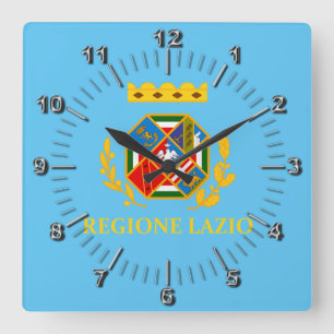 Horloge Carrée Drapeau du Latium (Italie)