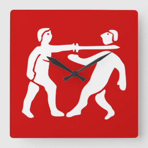 Horloge Carrée Drapeau Empire du Bénin / Emblème