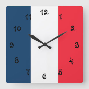 Horloge Carrée Drapeau français