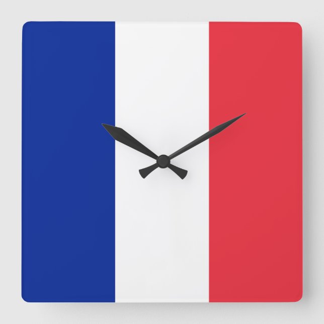 Horloge Carrée Drapeau France (Recto)