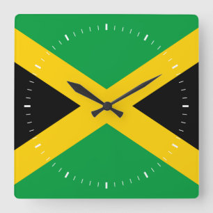 Horloge Carrée Drapeau jamaïcain