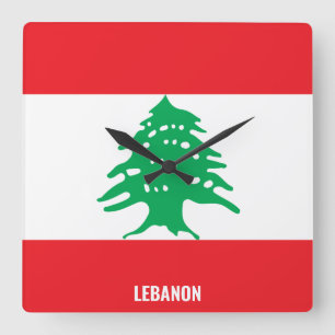 Horloge Carrée Drapeau Liban éblouissant patriotique