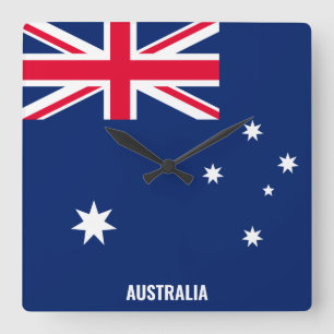 Horloge Carrée Drapeau national australien patriotique