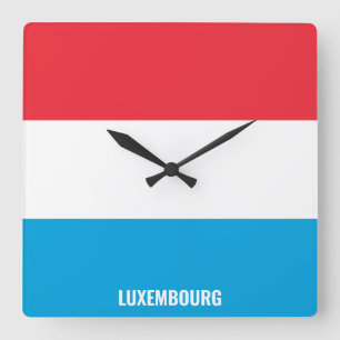 Horloge Carrée Drapeau national du Luxembourg Patriotique