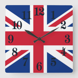 Horloge Carrée Drapeau Royal Union Jack