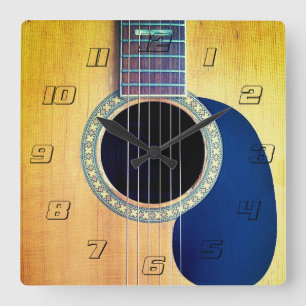 Horloge Carrée Dreadnough Guitare acoustique avec nombre