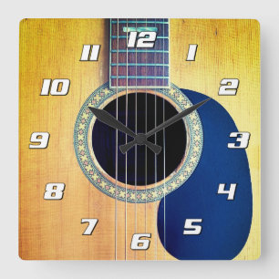 Horloge Carrée Dreadnough Guitare acoustique avec nombre