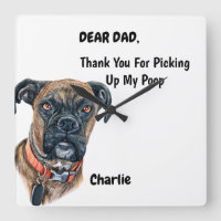 Drôle Boxer Bringé Papa Chien Art Aquarelle Canine