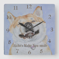 drôle de photo de akita chien souriant