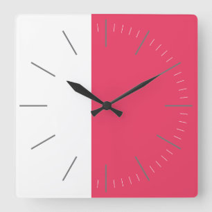 Horloge Carrée DUET   blanc et couleur