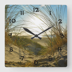 Horloge Carrée Dünengras und Meer -