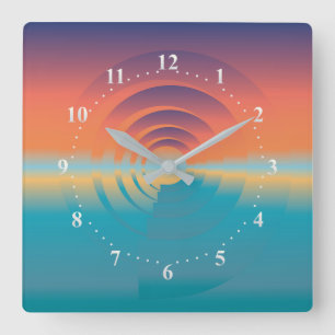 Horloge Carrée eau et horizon