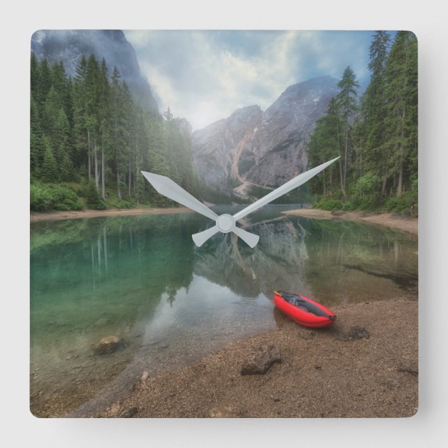 Horloge Carrée Eau | Lac Tyrol du Sud, Italie (Recto)
