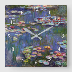 Horloge Carrée Eau Lily Pond, Monet